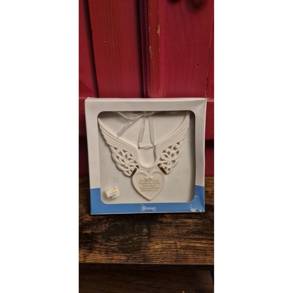 NIB Roman Inc Memorial Wing Heart Ornament Verse Bereavement Sympathy Wing Loss